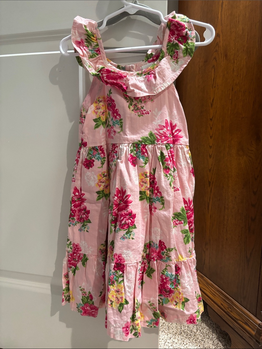 Little Me Pink Floral Ruffle Dress